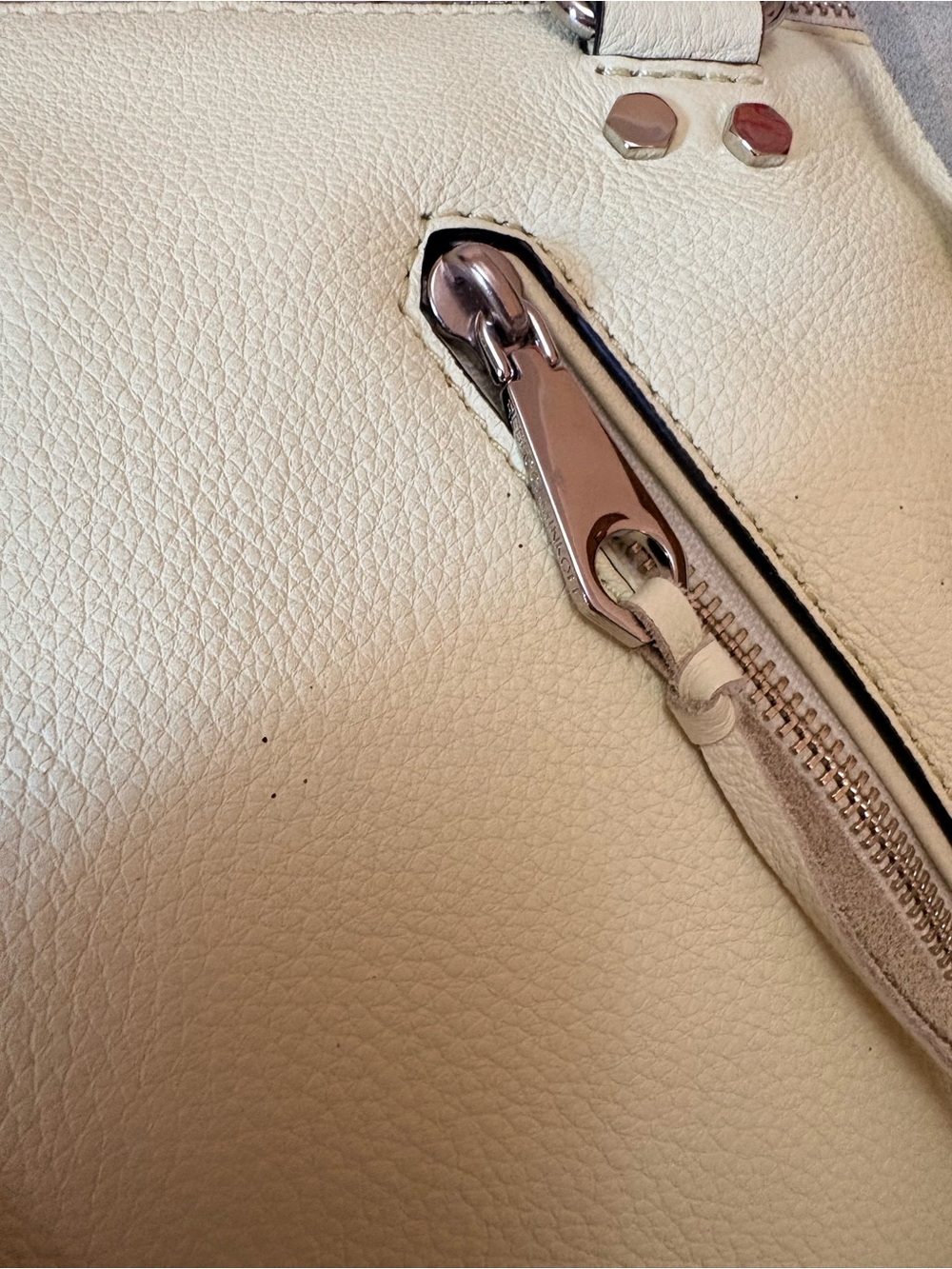 Rebecca Minkoff Leather Fringe Moto Satchel in Honey Dew - Picture 10 of 10